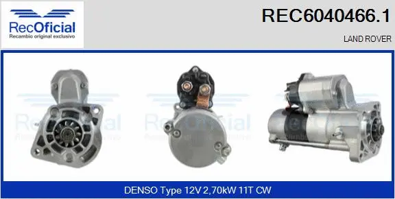 Démarreur RECOFICIAL REC6040466.1