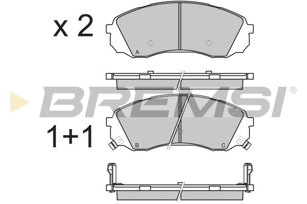 Kit de plaquettes de frein, frein à disque BREMSI BP3336