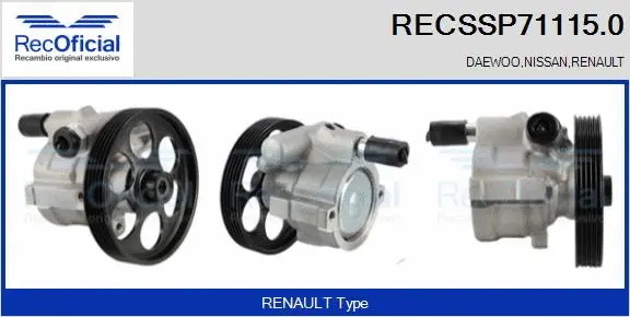 Pompe hydraulique, direction RECOFICIAL RECSSP71115.0