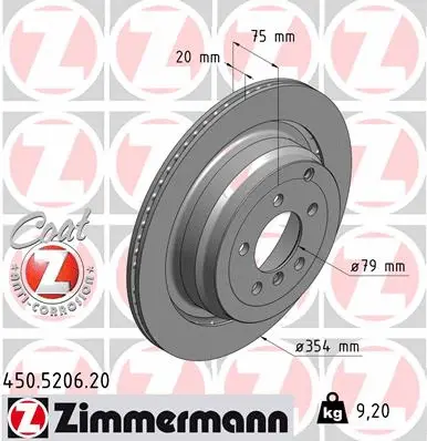 Disque de frein ZIMMERMANN 450.5206.20