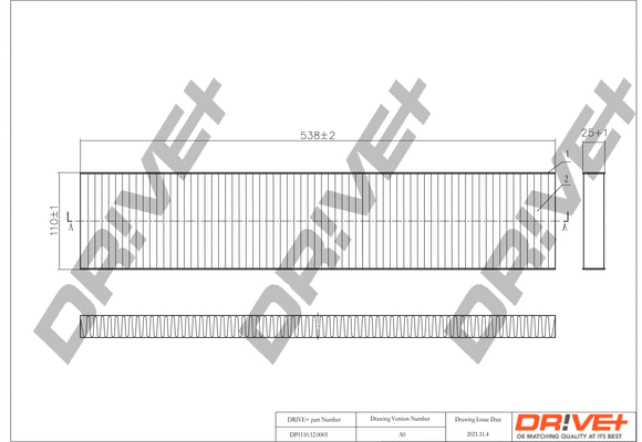 Filtre, air de l'habitacle Dr!ve+ DP1110.12.0005