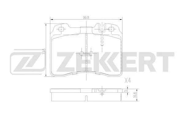 Kit de plaquettes de frein, frein à disque ZEKKERT BS-3002