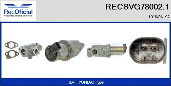 Vanne EGR RECOFICIAL RECSVG78002.1
