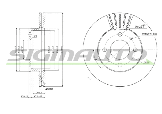 Disque de frein SIGMAUTO DBB632V
