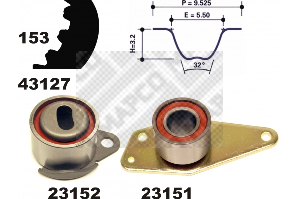 Kit de courroie crantée MAPCO 23127