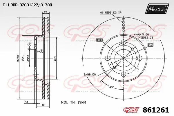 Disque de frein MAXTECH 861261