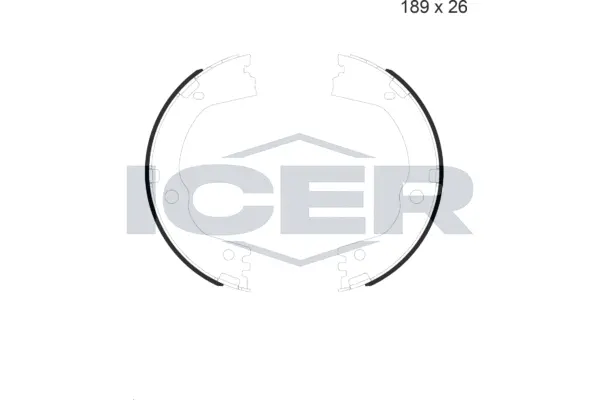 Jeu de mâchoires de frein, frein de stationnement ICER 79PB4054 C
