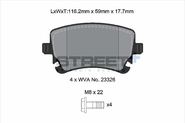 Kit de plaquettes de frein, frein à disque PAGID Racing T8027SP2001