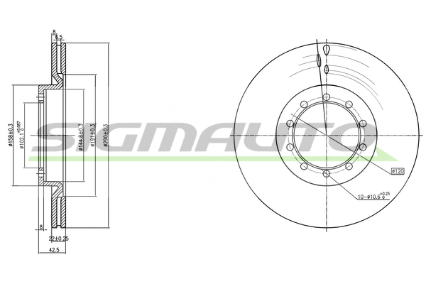 Disque de frein SIGMAUTO DB0183V