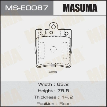 Jeu de mâchoires de frein MASUMA MS-E0087