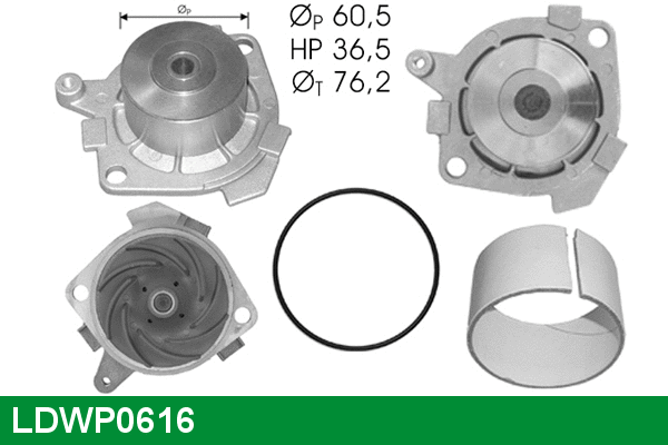 Pompe à eau, refroidissement du moteur LUCAS LDWP0616