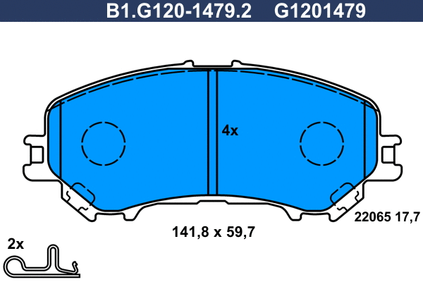 Kit de plaquettes de frein, frein à disque GALFER B1.G120-1479.2