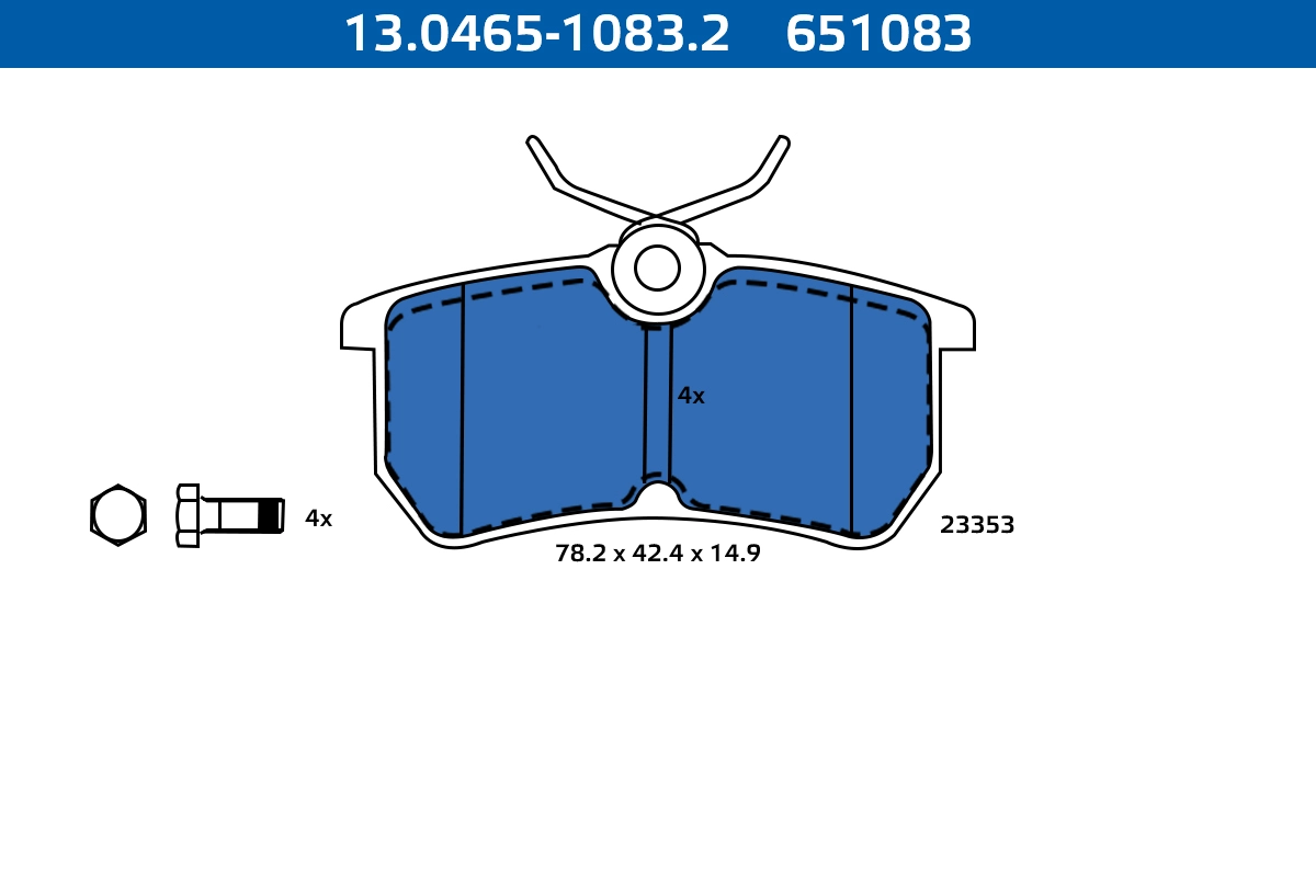 Kit de plaquettes de frein, frein à disque ATE-APAC 13.0465-1083.2
