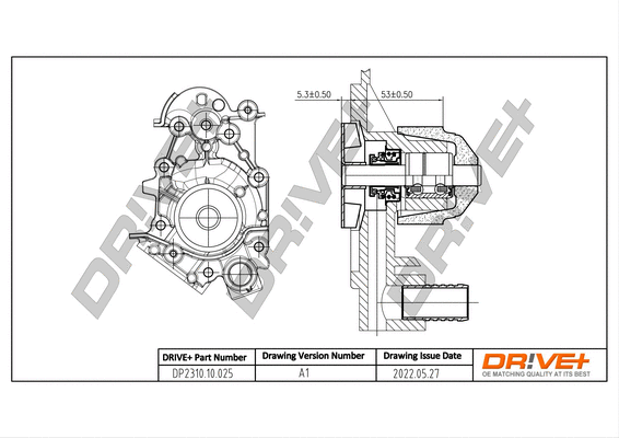Pompe à eau, refroidissement du moteur Dr!ve+ DP2310.10.025