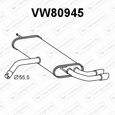 Silencieux arrière VENEPORTE VW80945
