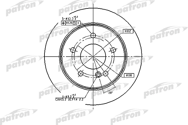 Disque de frein PATRON PBD2653