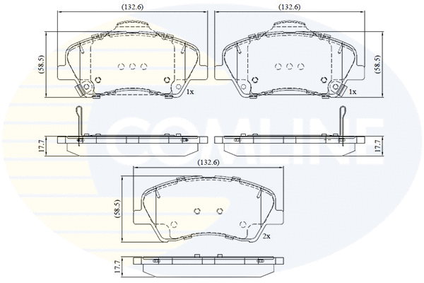 Kit de plaquettes de frein, frein à disque COMLINE CBP32419