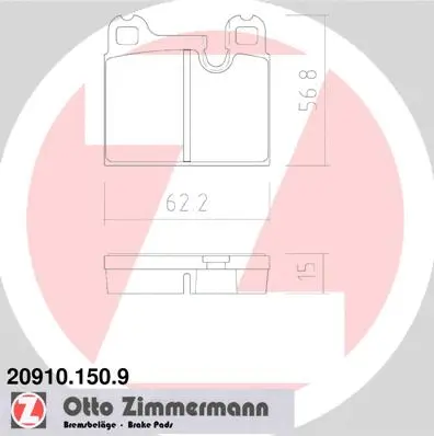 Kit de plaquettes de frein, frein à disque ZIMMERMANN 20910.150.9