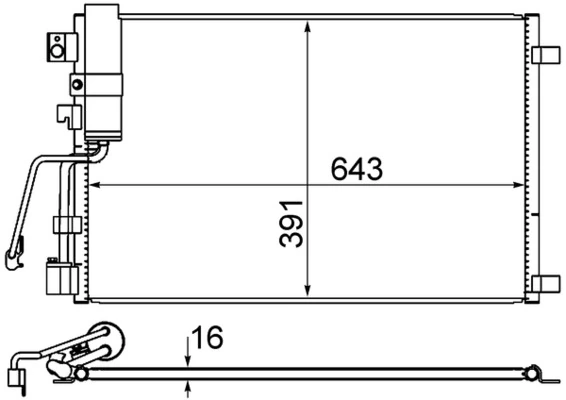 Condenseur, climatisation MAHLE AC 605 000S