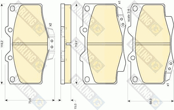 Kit de plaquettes de frein, frein à disque GIRLING 6107979
