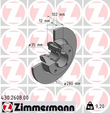 Disque de frein ZIMMERMANN 430.2608.00