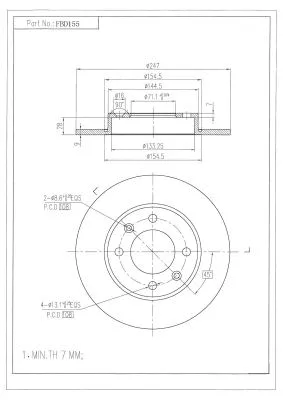 Disque de frein FI.BA FBD155