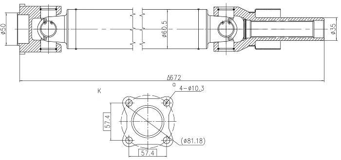 Arbre de transmission, entraînement essieux SERCORE 32138