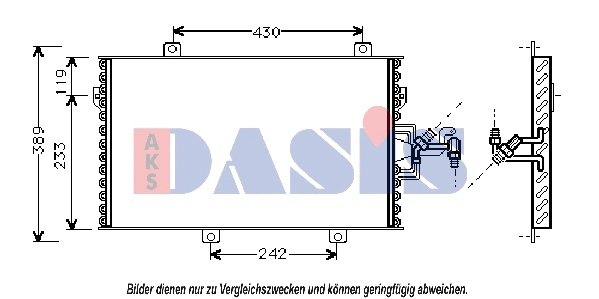 Condenseur, climatisation AKS DASIS 082025N