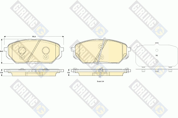 Kit de plaquettes de frein, frein à disque GIRLING 6135279