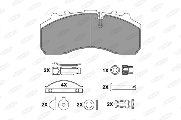 Kit de plaquettes de frein, frein à disque BERAL BCV29108BK