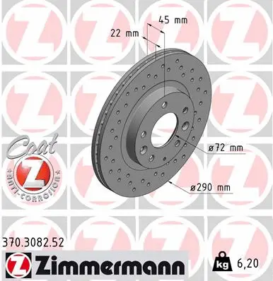 Disque de frein ZIMMERMANN 370.3082.52