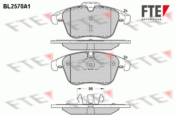 Kit de plaquettes de frein, frein à disque FTE 9010821