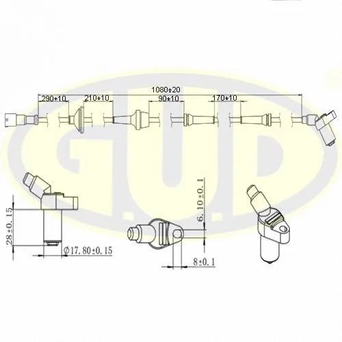 Capteur, vitesse de roue G.U.D. GABS01001