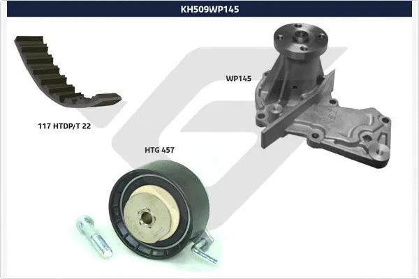 Pompe à eau + kit de courroie crantée HUTCHINSON KH 509WP145