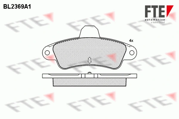 Kit de plaquettes de frein, frein à disque FTE 9010712