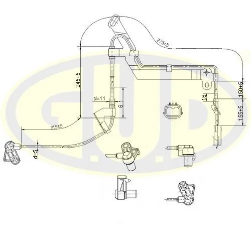 Capteur, vitesse de roue G.U.D. GABS02022