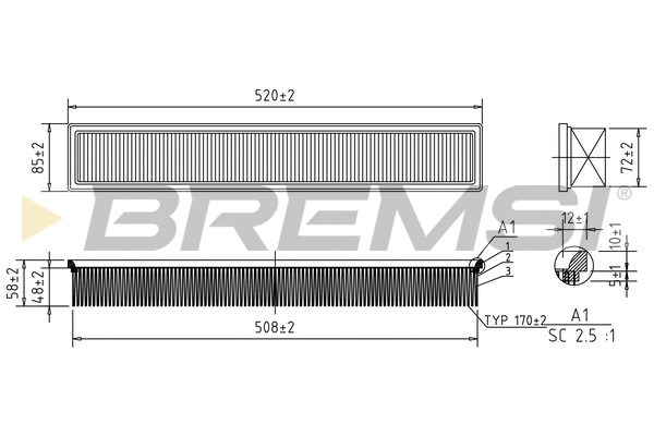 Filtre à air BREMSI FA1603