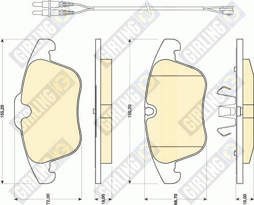 Kit de plaquettes de frein, frein à disque GIRLING 6118182