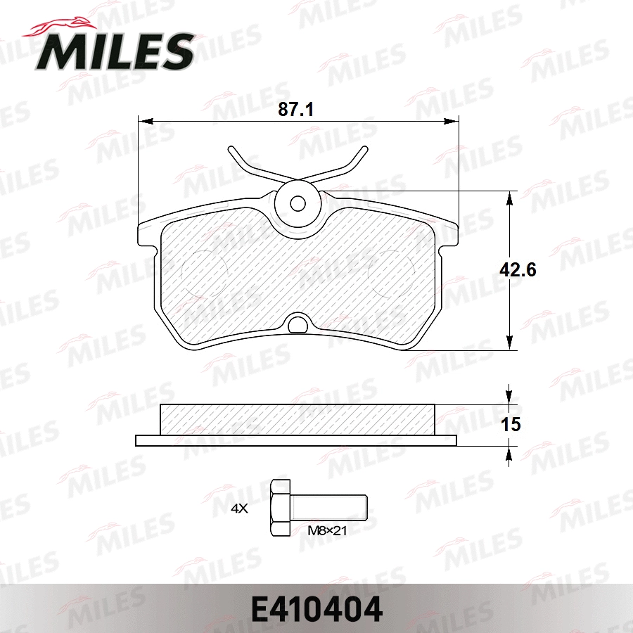 Kit de plaquettes de frein, frein à disque MILES E410404