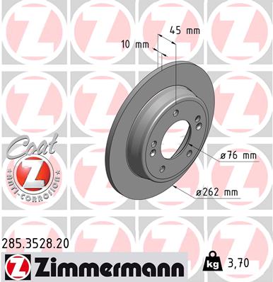 Disque de frein ZIMMERMANN 285.3528.20