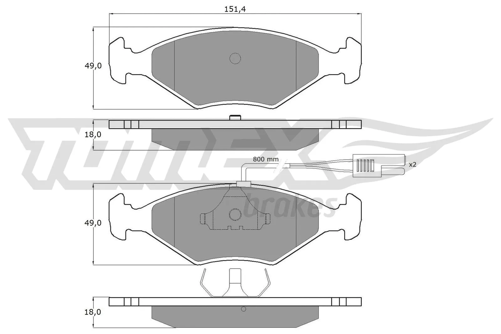 Kit de plaquettes de frein, frein à disque TOMEX Brakes TX 10-792