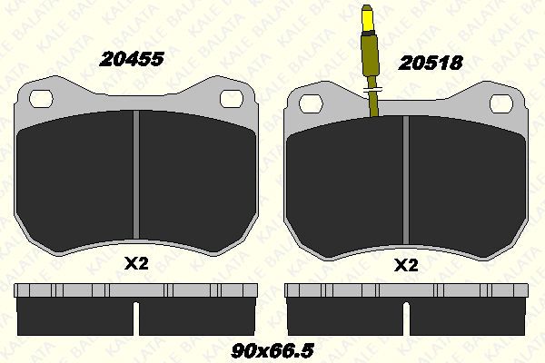 Kit de plaquettes de frein, frein à disque KALE 20455 190 05