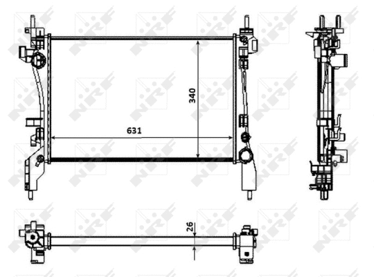 Radiateur, refroidissement du moteur NRF 53934