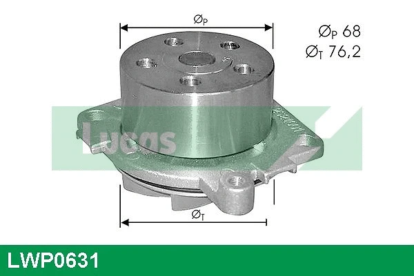 Pompe à eau, refroidissement du moteur LUCAS LWP0631