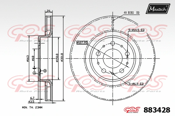 Disque de frein MAXTECH 883428