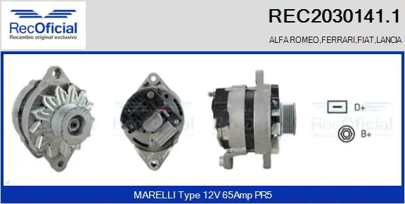 Alternateur RECOFICIAL REC2030141.1