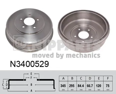 Tambour de frein NIPPARTS N3400529