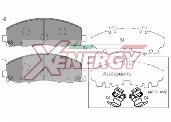 Kit de plaquettes de frein, frein à disque AP XENERGY X41267