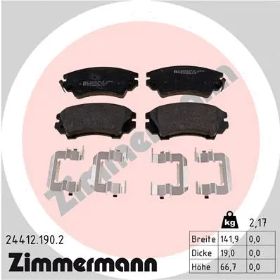 Kit de plaquettes de frein, frein à disque ZIMMERMANN 24412.190.2