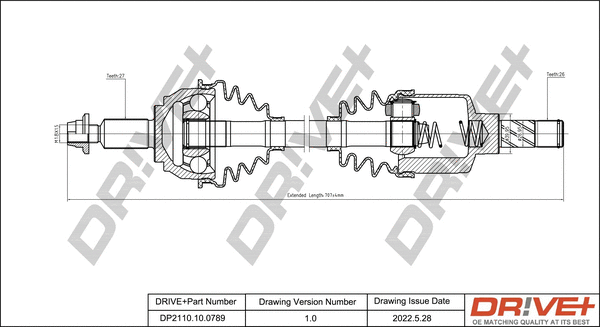 Arbre de transmission Dr!ve+ DP2110.10.0789